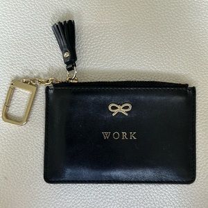 Anya Hindamarch black leather pouch